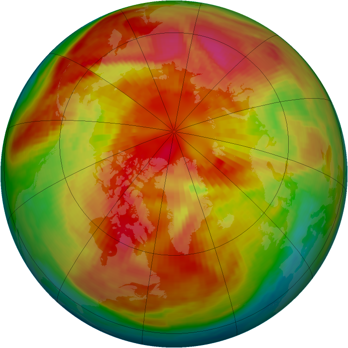 Arctic ozone map for 11 March 1981